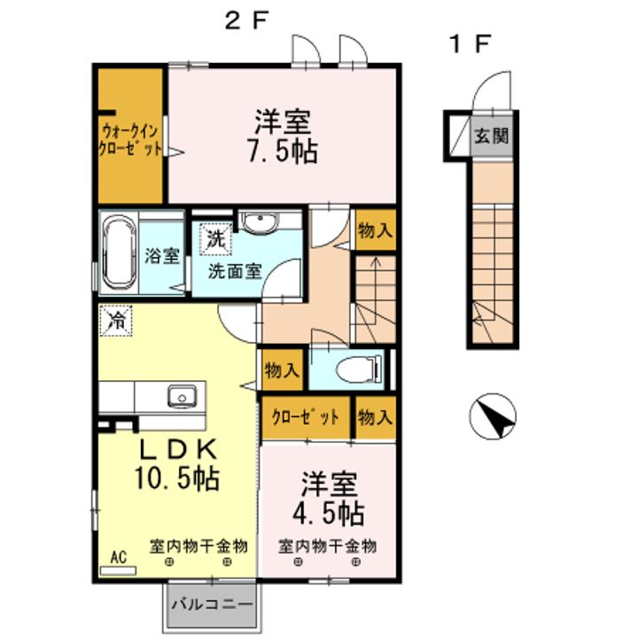 富山県高岡市出来田(アパート)の賃貸物件の間取り