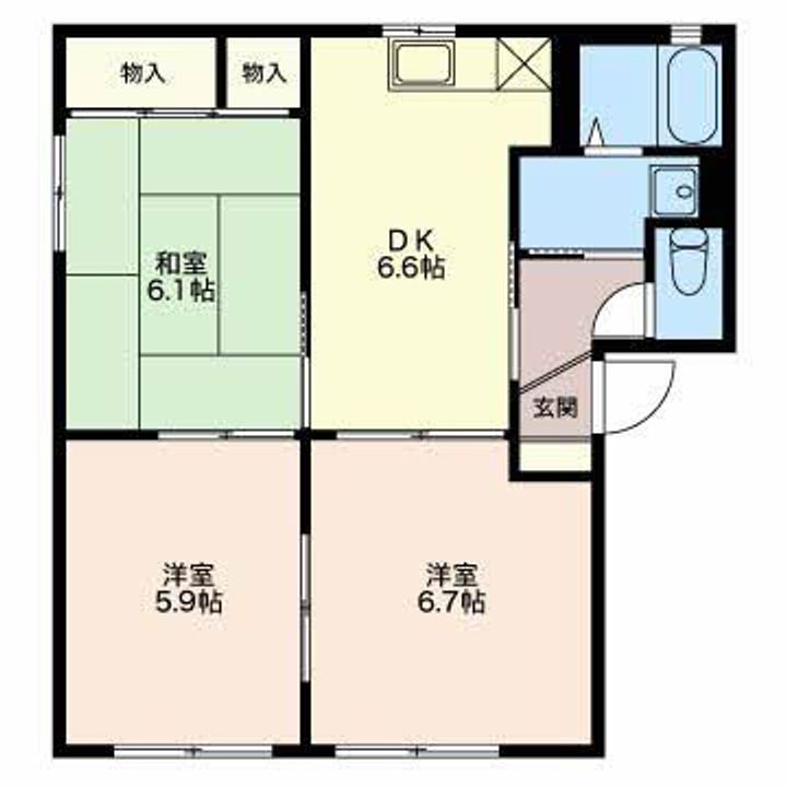 富山県高岡市内免4丁目(アパート)の賃貸物件の間取り