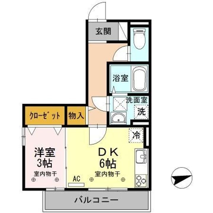 富山県砺波市幸町(アパート)の賃貸物件の間取り