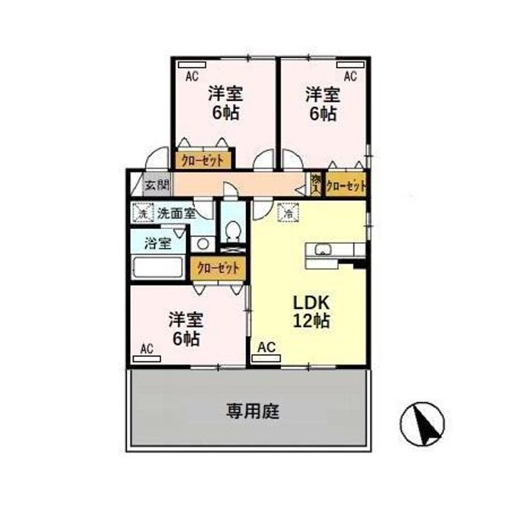 富山県高岡市赤祖父(アパート)の賃貸物件の間取り