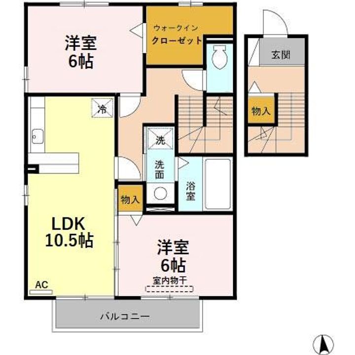 富山県砺波市幸町(アパート)の賃貸物件の間取り