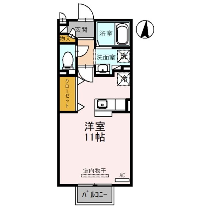富山県砺波市杉木4丁目(アパート)の賃貸物件の間取り