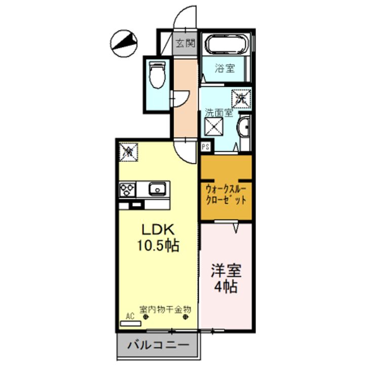 富山県富山市東富山寿町3丁目(アパート)の賃貸物件の間取り