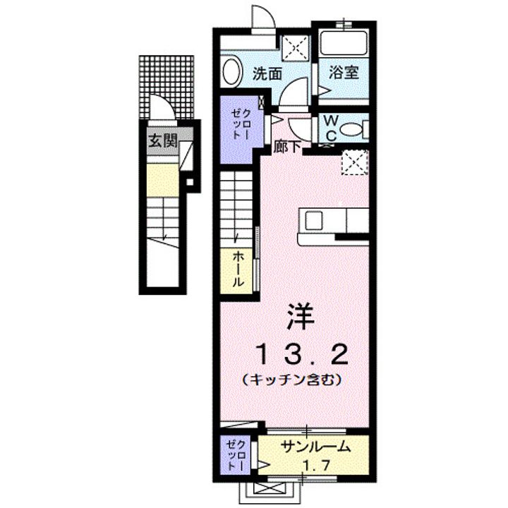 富山県富山市北代(アパート)の賃貸物件の間取り