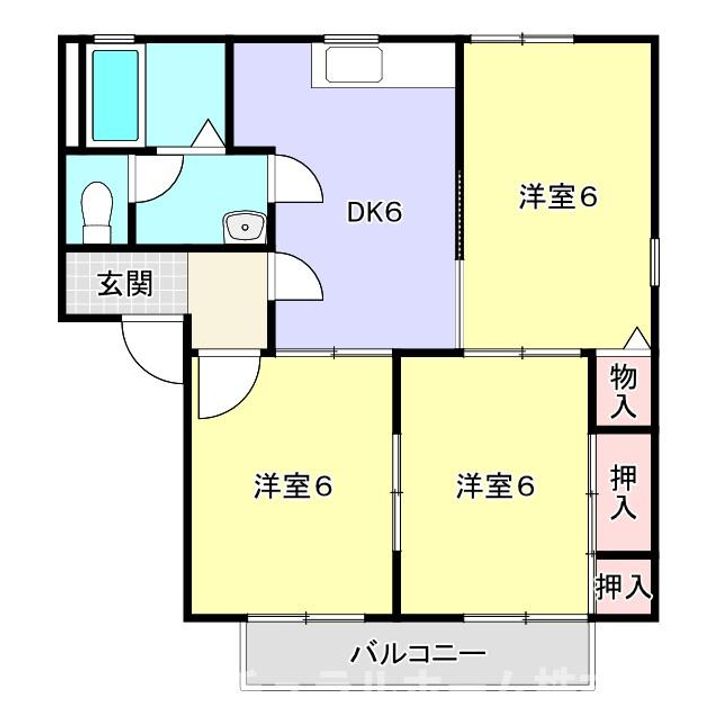 ディアス外神B棟の間取り