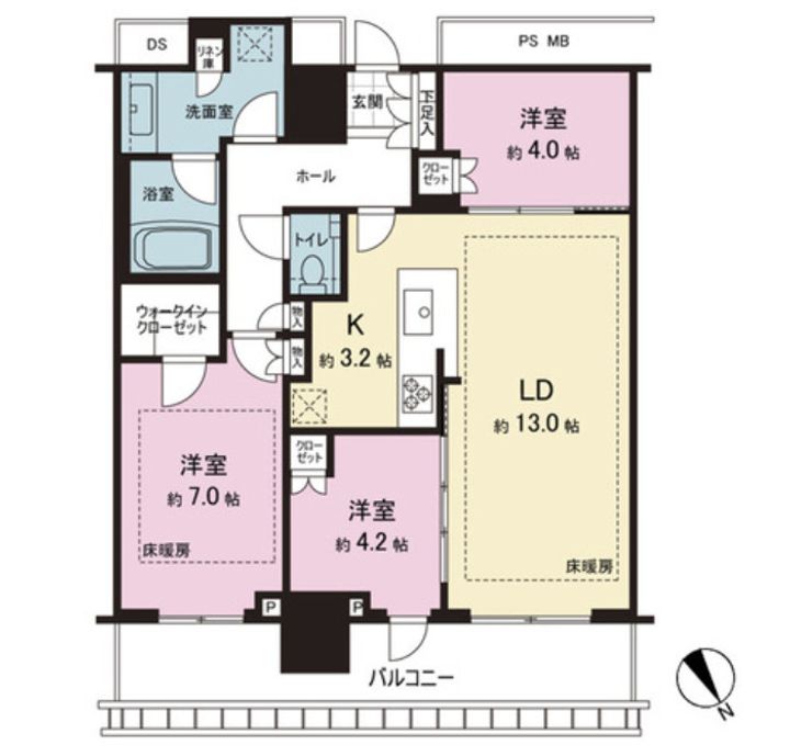 ザ・タワー十条の間取り