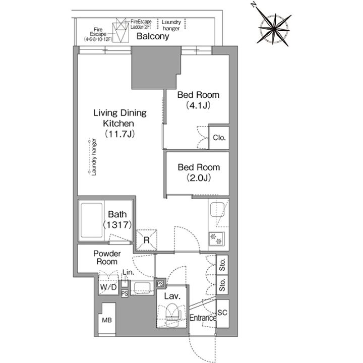 コンフォリア・リヴ東池袋 の間取り