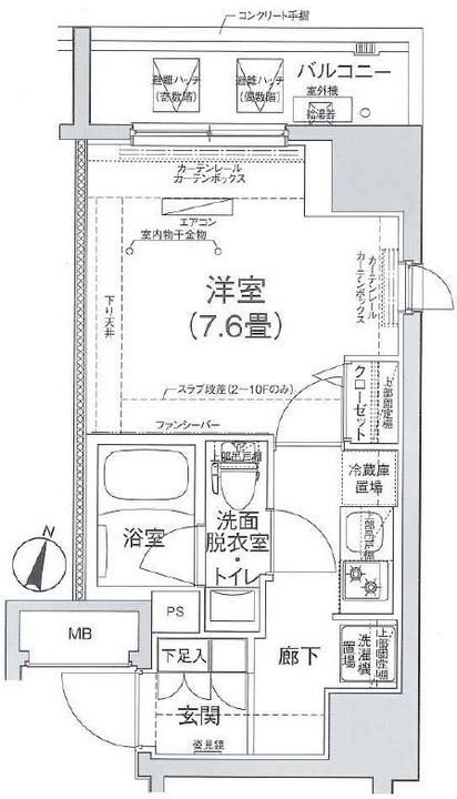 東京都北区王子1丁目の賃貸マンションの間取り