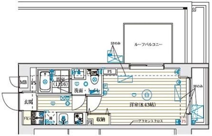 東京都新宿区高田馬場3丁目の賃貸マンションの間取り