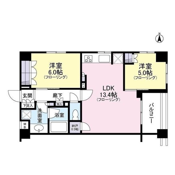 東京都新宿区百人町2丁目の賃貸マンションの間取り