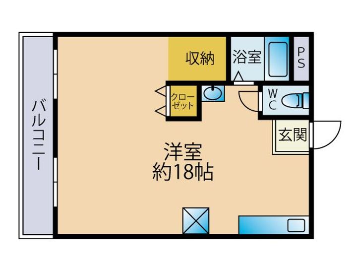 福岡県福岡市中央区清川3丁目(マンション)の賃貸物件の間取り