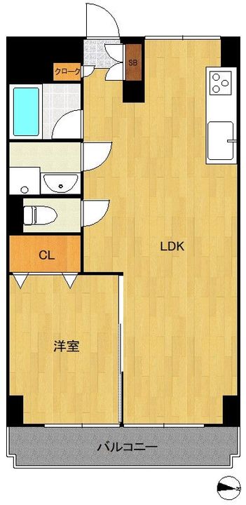 福岡県福岡市中央区赤坂1丁目(マンション)の賃貸物件の間取り