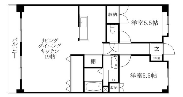 セレネ弐番館102の間取り