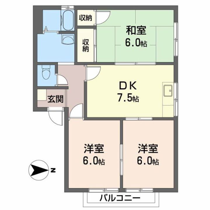 KABIEN A棟102の間取り