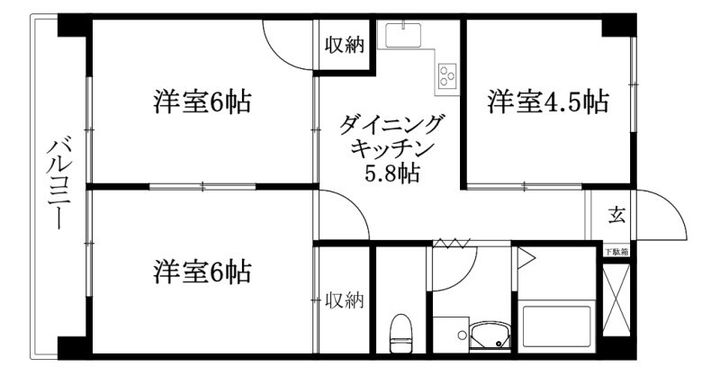 カーサグラン鴨川703の間取り
