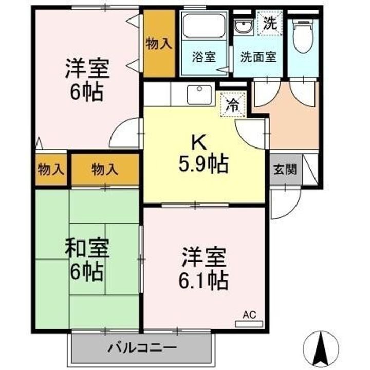コーポ・サウスウインド203の間取り