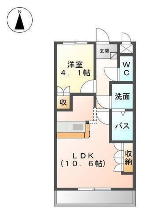 スカイハイツ弁天山102の間取り