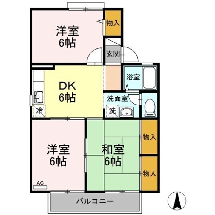 ハーモニック・フィール2B棟205の間取り