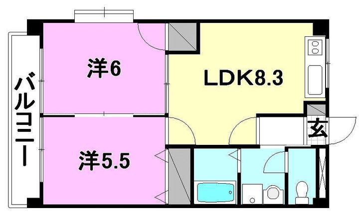 スカイコート506の間取り