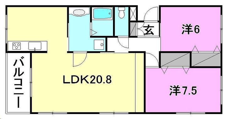 北持田館203の間取り