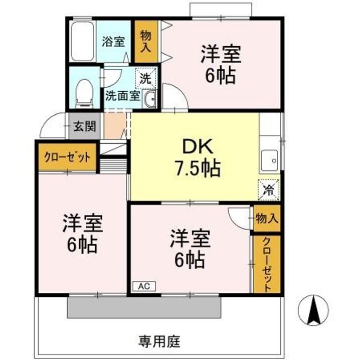 セジュール和泉A101の間取り