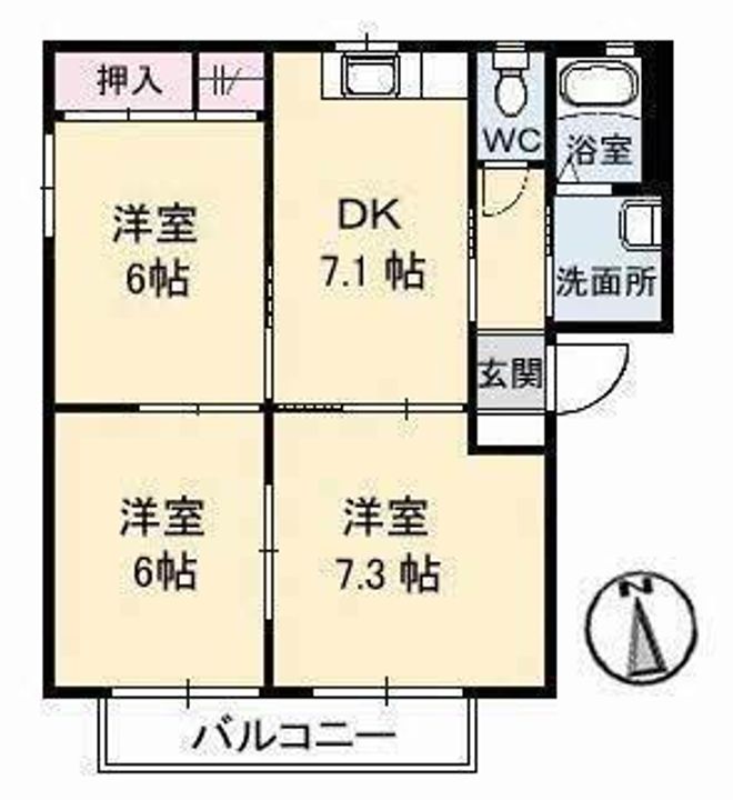 バリュージュ生石B201の間取り