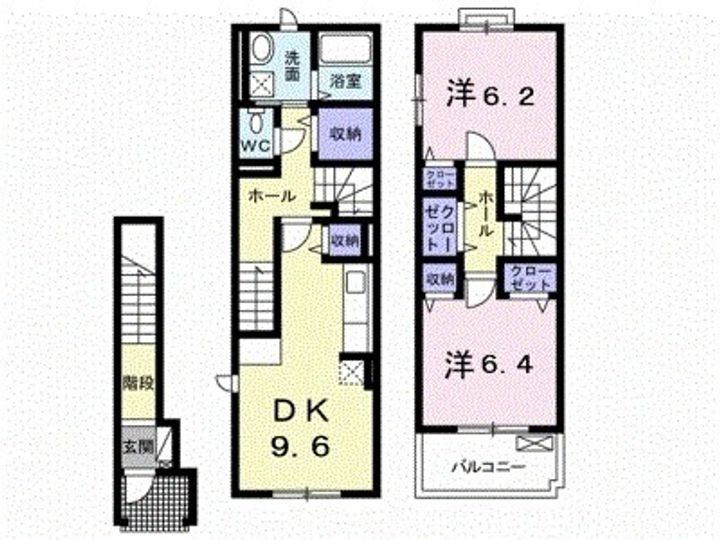 ニューカーサS A棟・B棟B201の間取り