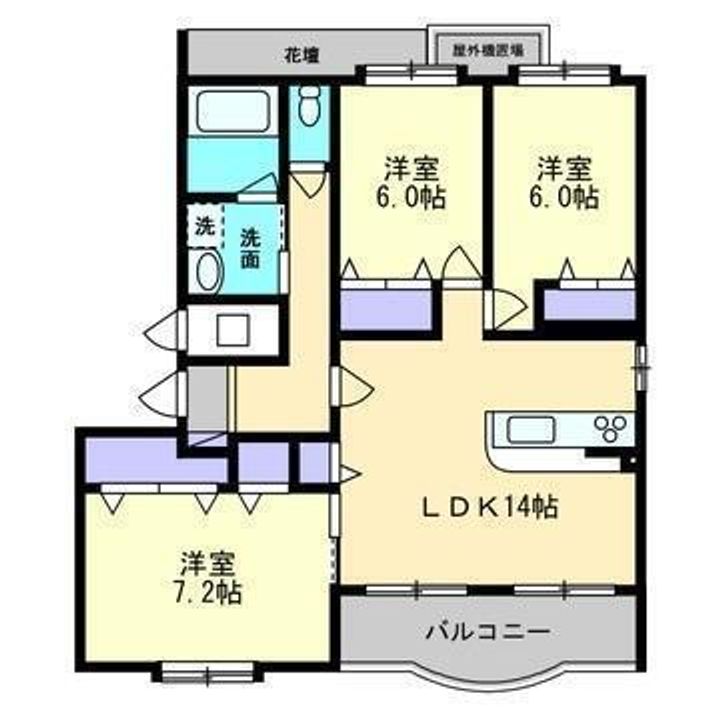 ブライムソレイユA棟101の間取り