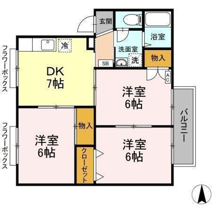 古川南ハイツA203の間取り
