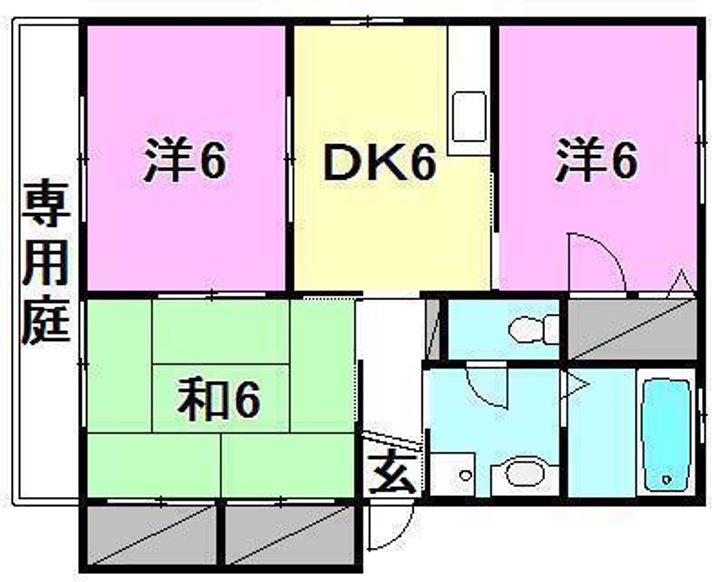 ルミナス北久米1B102の間取り