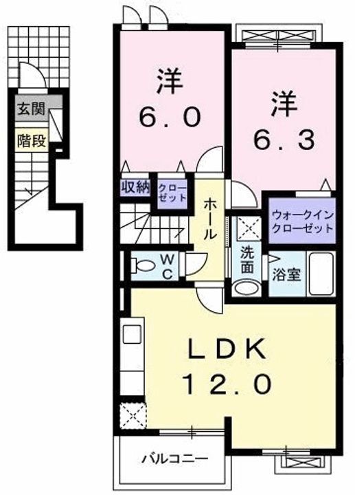 ノース・ガーデンB202の間取り