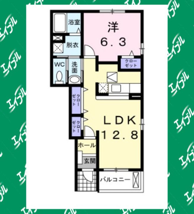 愛知県大府市追分町4丁目(アパート)の賃貸物件105の間取り
