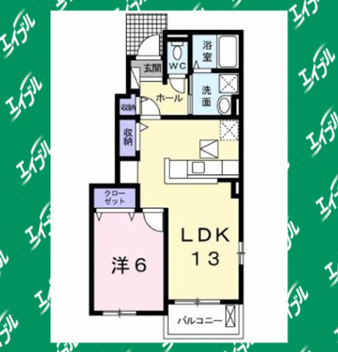 愛知県知多市日長字多倉田(アパート)の賃貸物件101の間取り