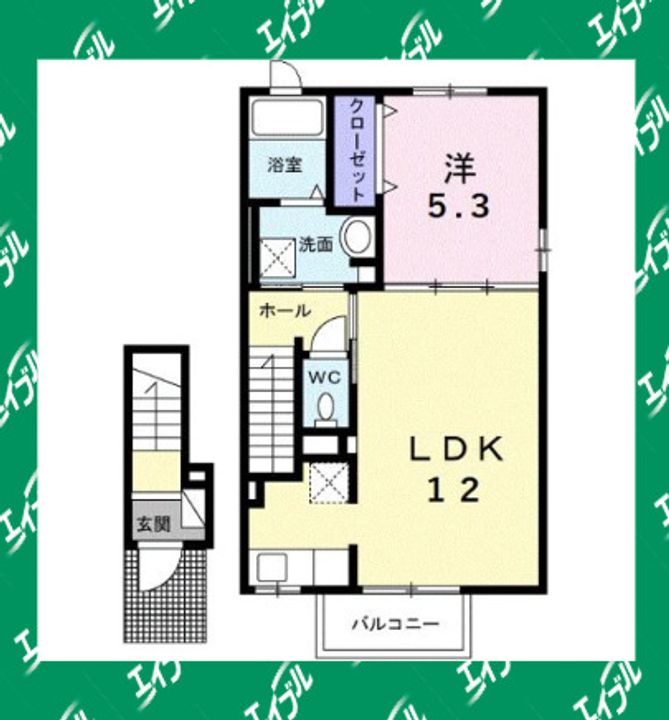 愛知県知多郡東浦町大字石浜字中子新田(アパート)の賃貸物件205の間取り