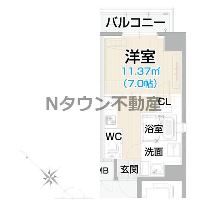 NNS121※FR1か月&初回保証料無料&火災保険料1年分負担キャンペーの間取り