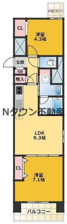 プレサンス丸の内フォート1502の間取り