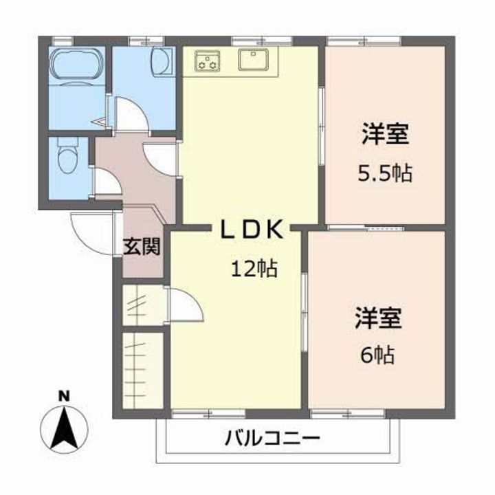 カルテット北斎院 C棟C201の間取り