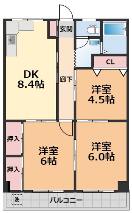 コーポ波藤302の間取り