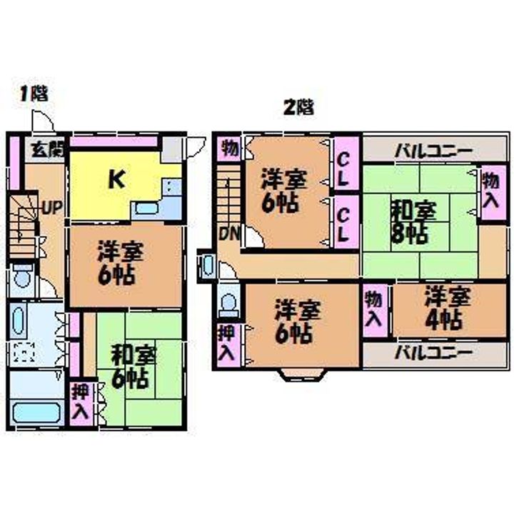 愛媛県松山市中央1丁目(一戸建)の賃貸物件1の間取り