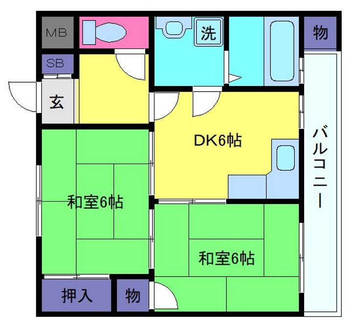 金盃第2ビル高羽荘の間取り