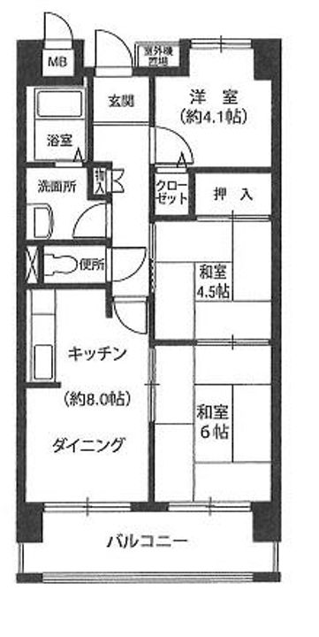 プロスペリテ神戸806号室の間取り