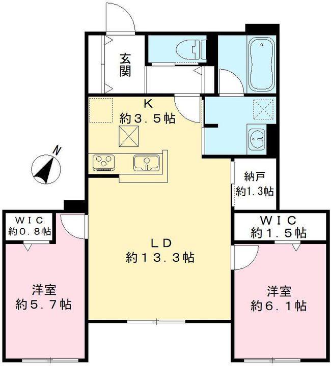 クレスタ芦屋102号室の間取り
