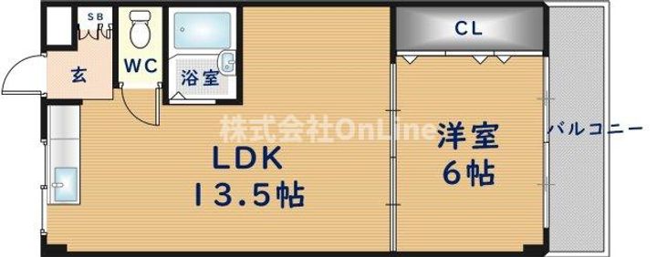 大阪府八尾市上之島町南1丁目(アパート)の賃貸物件の間取り