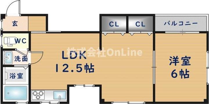 大阪府八尾市緑ヶ丘4丁目(アパート)の賃貸物件の間取り