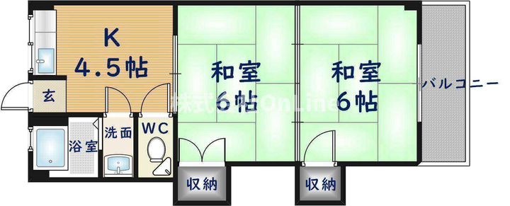 小畑コーポラスA棟の間取り