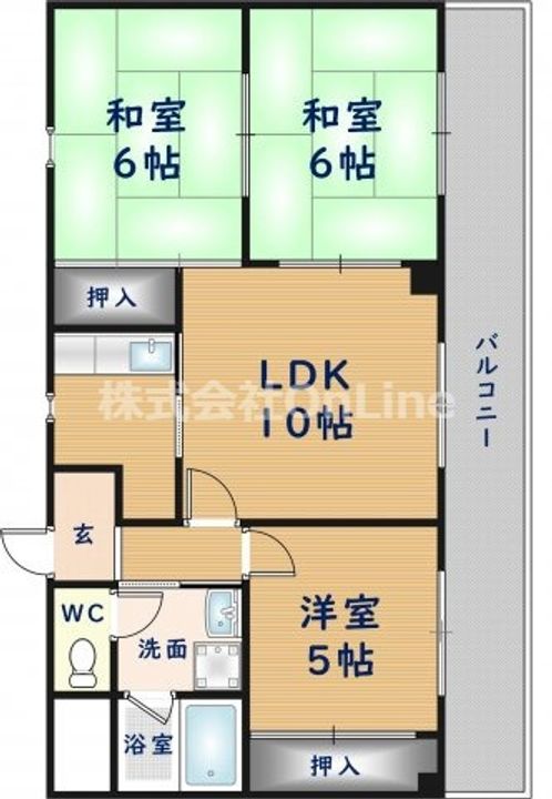 大阪府東大阪市岩田町4丁目(マンション)の賃貸物件の間取り