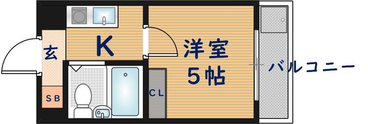 大阪府東大阪市長瀬町1丁目(マンション)の賃貸物件802の間取り