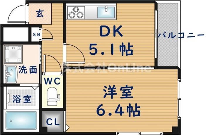大阪府東大阪市吉田6丁目(マンション)の賃貸物件の間取り