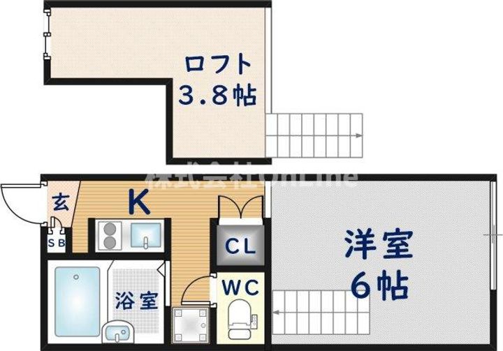 大阪府八尾市神宮寺5丁目(アパート)の賃貸物件の間取り