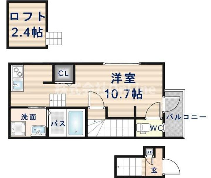 大阪府東大阪市大蓮東3丁目(アパート)の賃貸物件の間取り